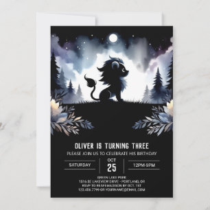 Invitation Anniversaire du lion Imaginaire enchanté