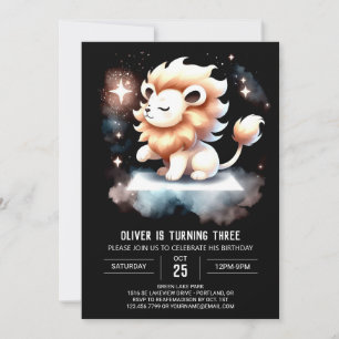 Invitation Anniversaire du lion Imaginaire majestueux