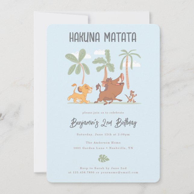 Invitation Anniversaire du Lion King Jungle Safari de Disney (Devant)