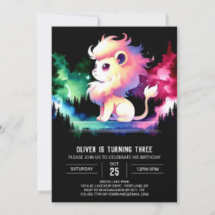 Invitation Anniversaire du lion mignon