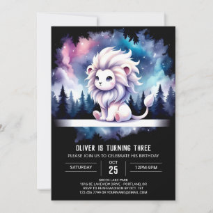 Invitation Anniversaire du lion mignon