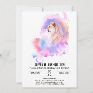 Invitation Anniversaire du lion sauvage enchanté