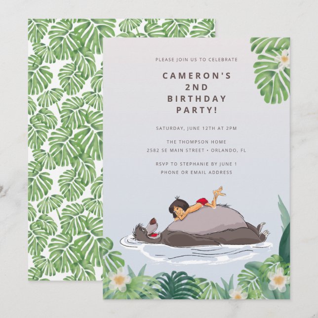 Invitation Anniversaire du livre Jungle (Devant / Derrière)