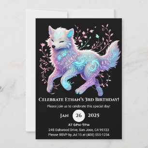 Invitation Anniversaire du Loup du Jardin Tranquille