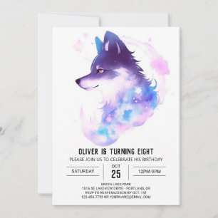 Invitation Anniversaire du loup hurlant des bois enchantés