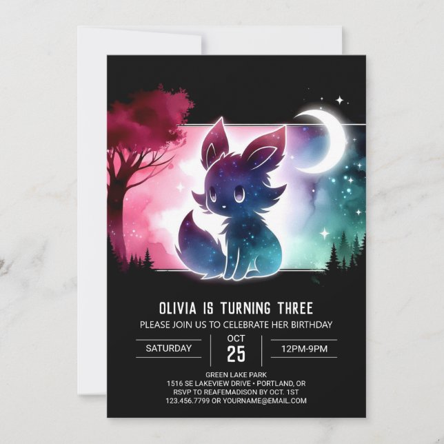 Invitation Anniversaire du loup majestueux (Devant)
