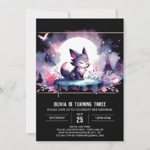 Invitation Anniversaire du loup majestueux amusant