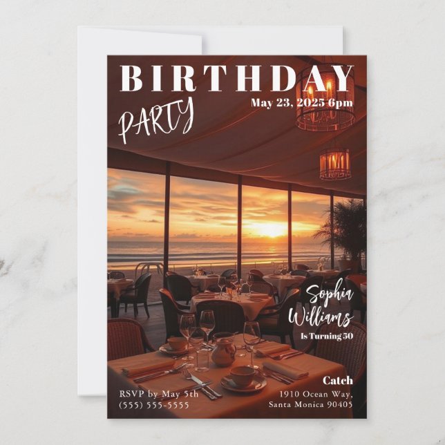 Invitation Anniversaire du Magazine Cover Beach (Devant)