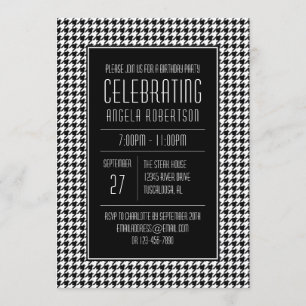 Invitation Anniversaire du marais noir et blanc