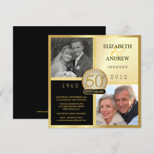 Invitation Anniversaire du mariage Alors et maintenant Invita