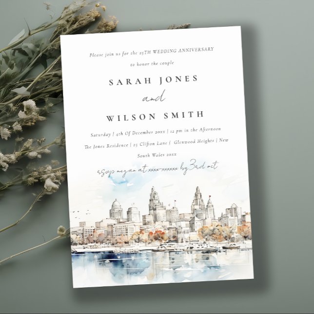 Invitation Anniversaire du Mariage d'aquarelle du Kansas Miss (Créateur téléchargé)