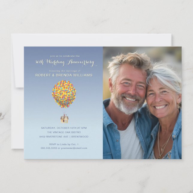 Invitation Anniversaire du Mariage de l'aventure cinéma Up -  (Devant)