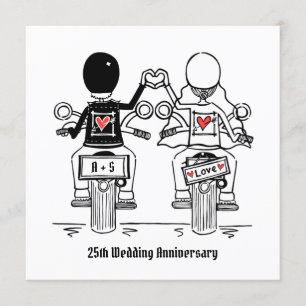 Invitation Anniversaire du Mariage de moto sur mesure