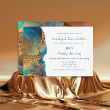 Anniversaire du Mariage d'or Turquoise mystique