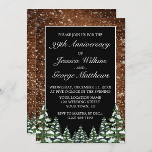 Invitation Anniversaire du Mariage du bois et de la forêt de 