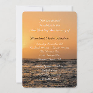 Invitation Anniversaire du Mariage du coucher de soleil de Ka