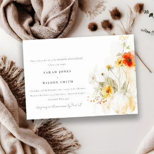 Invitation Anniversaire du Mariage fleur sauvage Citrouille