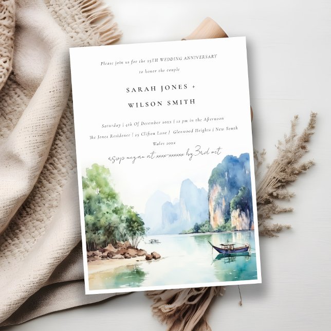 Invitation Anniversaire du Mariage marin de la Thaïlande côti (Créateur téléchargé)