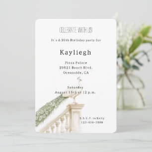 Invitation Anniversaire du paon blanc