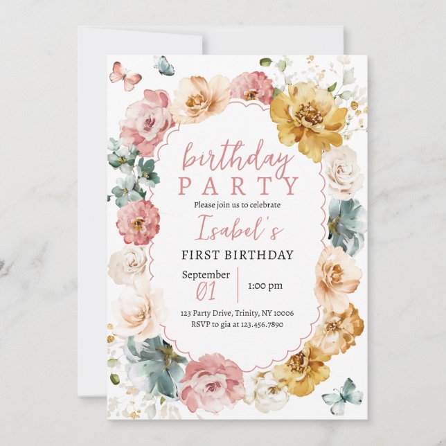 Invitation Anniversaire du papillon (Devant)