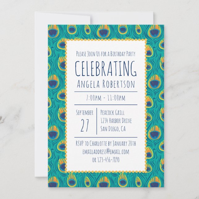 Invitation Anniversaire du paquebot vert et de l'or (Devant)