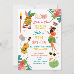 Invitation Anniversaire du parti Aloha Tiki Lei Aloha