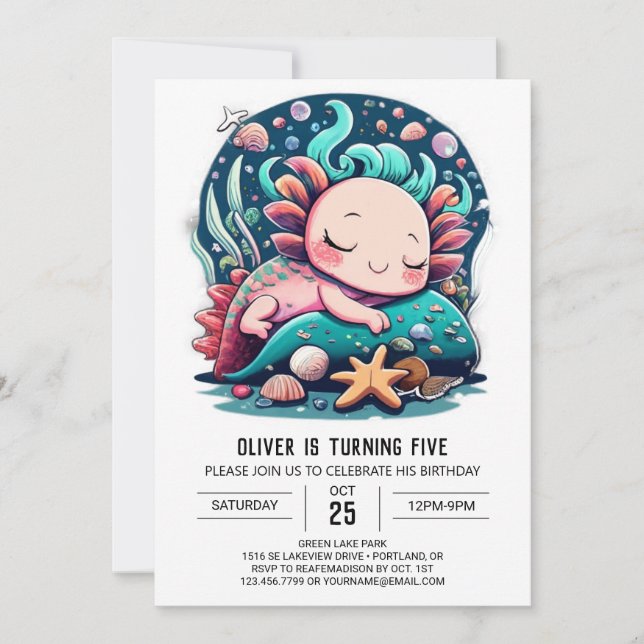 Invitation Anniversaire du parti Sea Axolotl (Devant)