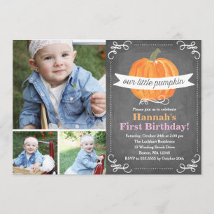 Invitation Anniversaire du Petit Citrouille Chalkboard