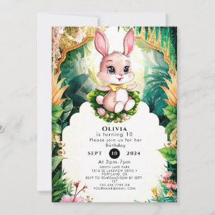 Invitation Anniversaire du petit lapin mignon