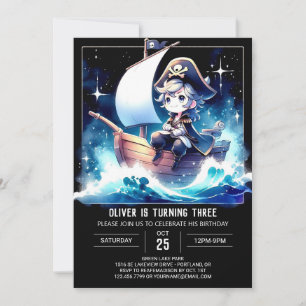 Invitation Anniversaire du pirate magique moderne