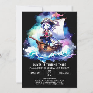 Invitation Anniversaire du Pirate Modèle enchanté