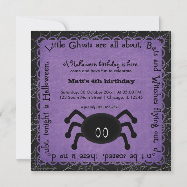 Invitation Anniversaire du Pocus de Hocus (violet) (Devant)