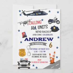 Invitation Anniversaire du policier numérique personnel pour