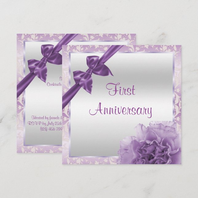 Invitation Anniversaire du premier Mariage de la marque Class (Devant / Derrière)