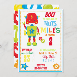 Invitation Anniversaire du robot