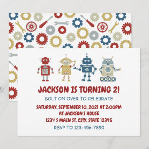 Invitation Anniversaire du robot