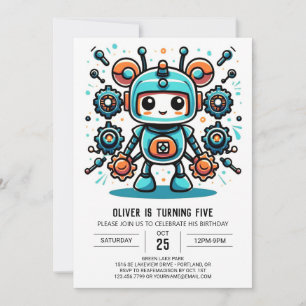 Invitation Anniversaire du robot constructeur