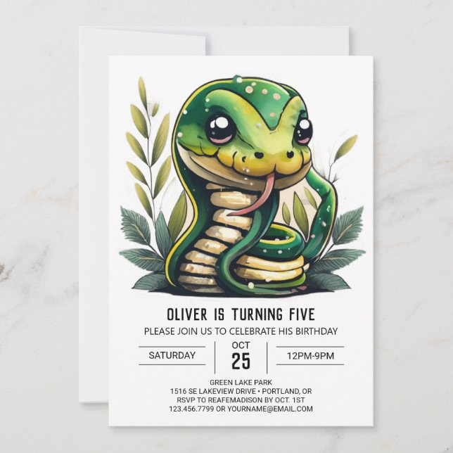 Invitation Anniversaire du royaume reptile (Devant)
