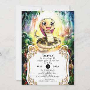 Invitation Anniversaire du serpent Boho Kids