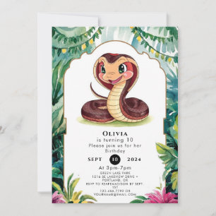 Invitation Anniversaire du serpent vipère de la forêt