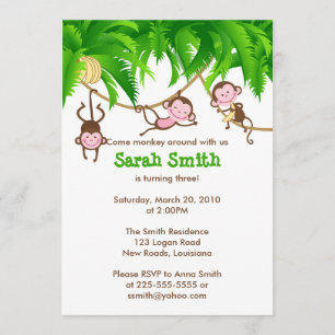 Invitation Anniversaire du singe