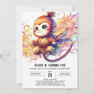 Invitation Anniversaire du singe chic