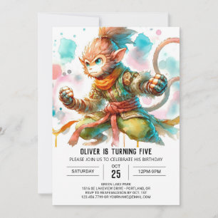 Invitation Anniversaire du singe de Boho