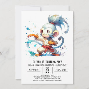 Invitation Anniversaire du singe éditable de la Jungle