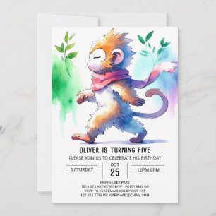 Invitation Anniversaire du singe en ligne moderne