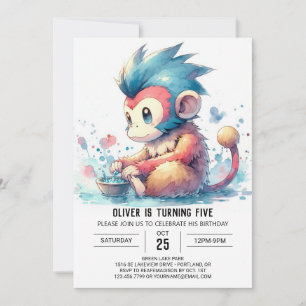 Invitation Anniversaire du singe imprimable