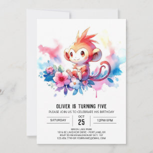 Invitation Anniversaire du singe numérique de Bohême