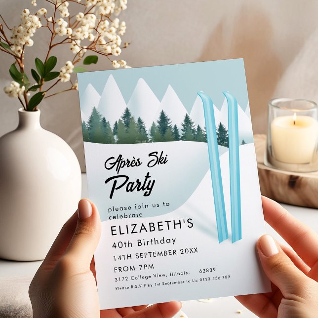 Invitation Anniversaire du ski Apres (Créateur téléchargé)