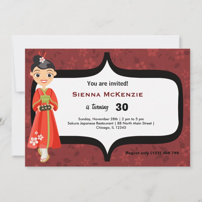 Invitation Anniversaire du Sushi (Devant)