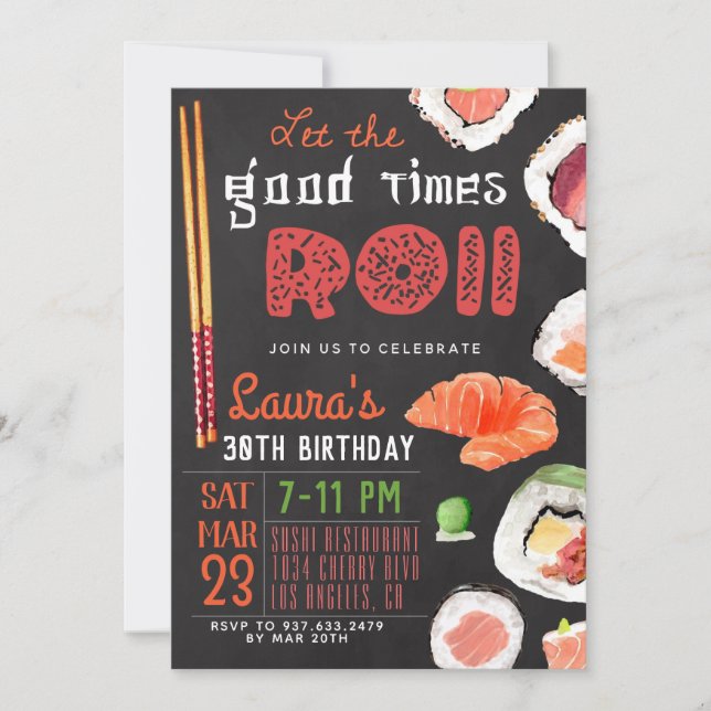 Invitation Anniversaire du Sushi (Devant)